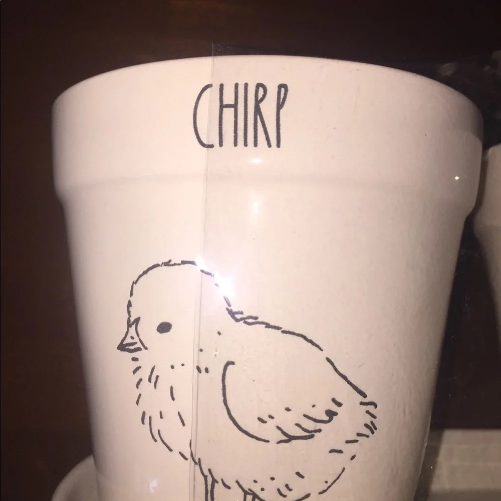 Rae Dunn Easter planter 3 pots with drainage holes and tray all ceramic - Picture 4 of 6